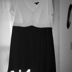 Roaman's 24W Black & White A-line Cocktail Dress